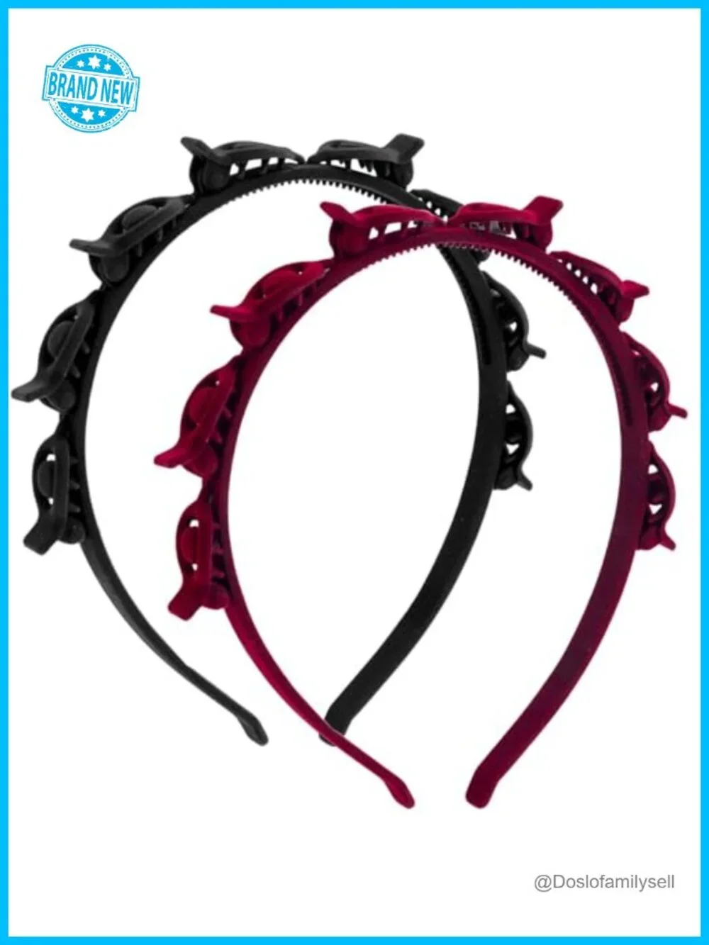 2 Pack Clip Headband Hairclip Headband Bangs Hairpin Braided Toothed Hairband